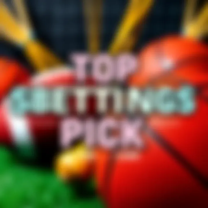 A graphic showcasing today's top sports betting pick with odds ranging from -200 to +200. The image features sports elements like a football and basketball, symbolizing different sports. The backgroun...