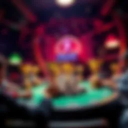 Celebration of top players from The Lodge livestream cash games with trophies and cash in the background