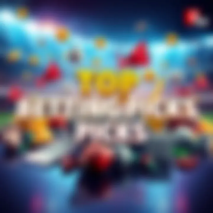 Top Betting Picks Illustration A graphic featuring various sports icons and betting tickets, showcasing today's top betting selections