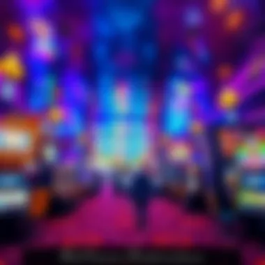 A collection of iconic casinos around the world with vibrant lights and people enjoying games.