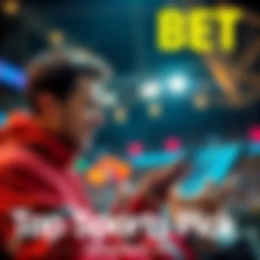 Top Sports Bet for Today A sports betting scene showing a person analyzing odds on a mobile device with excitement about today's top pick.