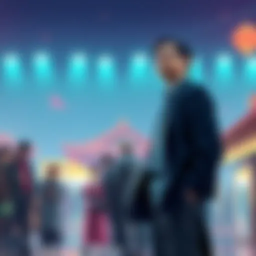 Toshki Hamada Sakiyama standing with a group of people discussing inyo fada