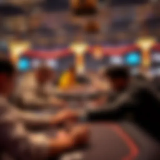 Players at tables focusing on their cards and chips as the prize pool exceeds $500K