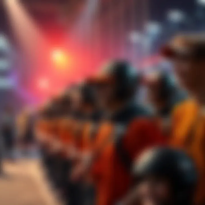 Main tournament participants gathering A group of competitors preparing for a tournament, showing excitement and determination