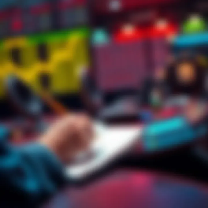 A person reviewing their betting results with a notebook and calculator, showing positive financial growth