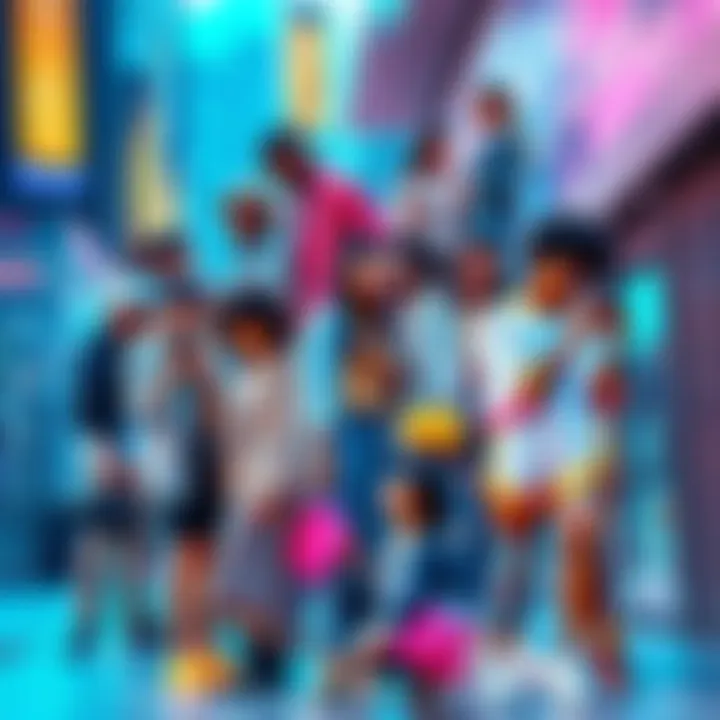 A colorful collage showcasing the top trends of 2026, including fashion, technology, and lifestyle changes. People interacting with new gadgets and styles in a vibrant urban setting.