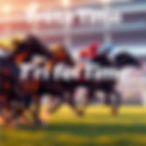 A graphic showing horses racing to represent the Trifecta Time betting event. Exciting prizes for predicting the top finishes are highlighted.