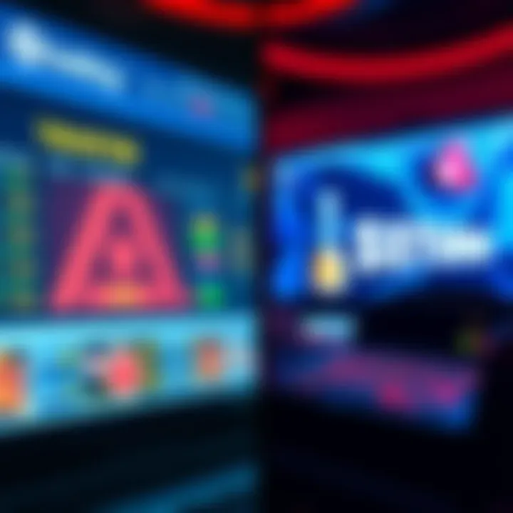 A split-screen of a familiar online gambling site on one side and a new, unfamiliar site on the other, illustrating the choice between trust and exploration in online betting.