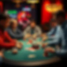 A group of players at a poker table, some playing loose and aggressive while others are more cautious, showcasing different strategies in a turbo tournament setting.