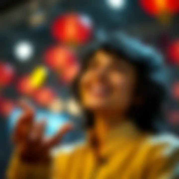 A person smiling as they toss a coin into the air, symbolizing a change in fortune.