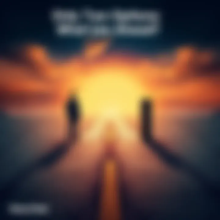 Two Pathways Ahead A person standing at a crossroads with two distinct paths, representing decision-making options.