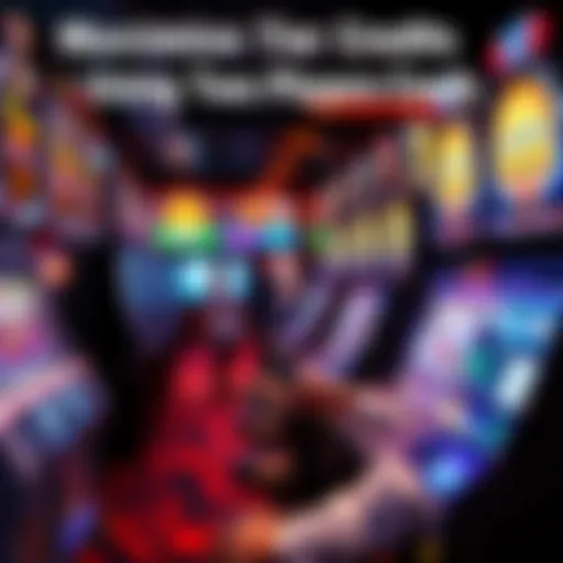 Two players using separate cards on different slot machines in a gaming establishment