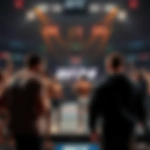 UFC 324 Fight Night Preview A group of mixed martial artists preparing for a fight night at UFC 324, showcasing fighters in the octagon with fans cheering in the background.