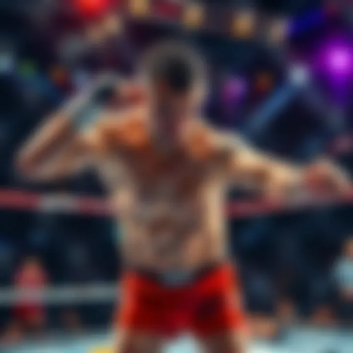 A fighter in the octagon showcasing a powerful punch during UFC326