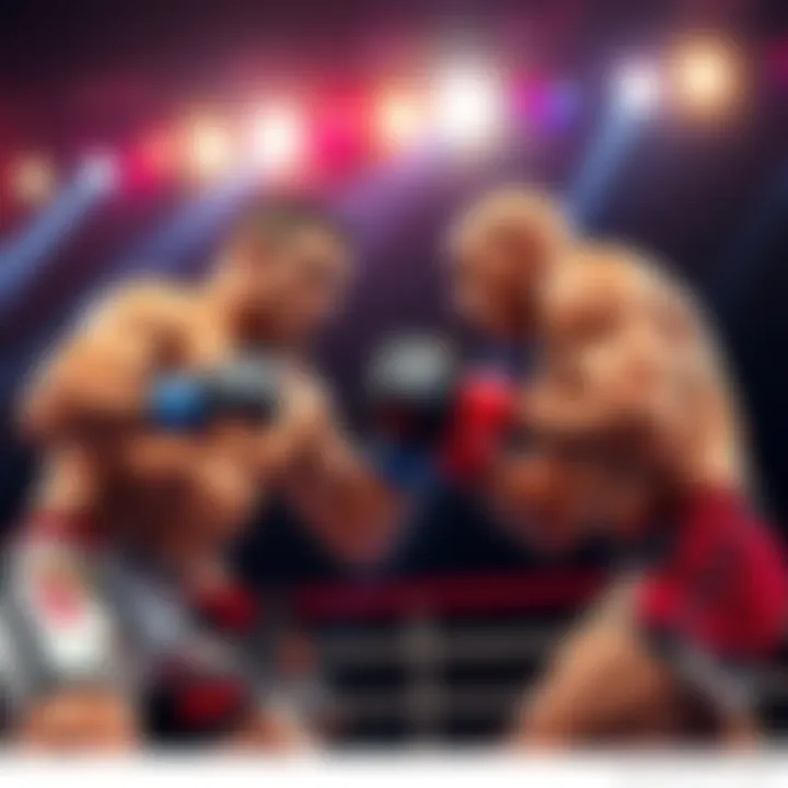 Two fighters competing in a mixed martial arts bout during UFC 328 event