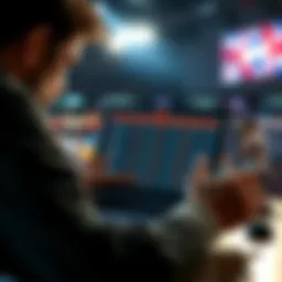 A person looking at a laptop with UFC betting odds on the screen, showing frustration over betting restrictions in Italy.