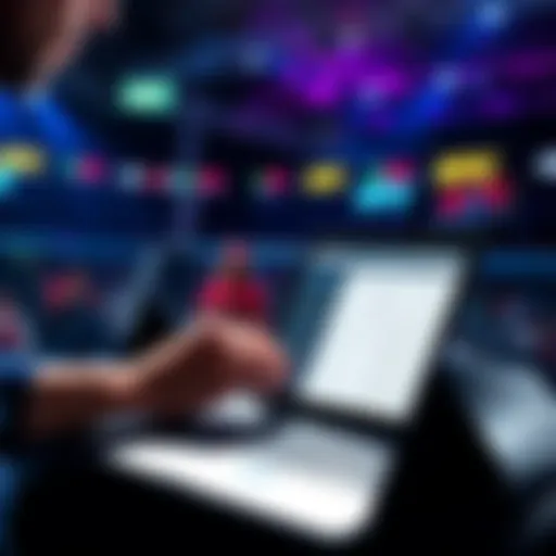 A person studying UFC fight stats and betting options on a laptop