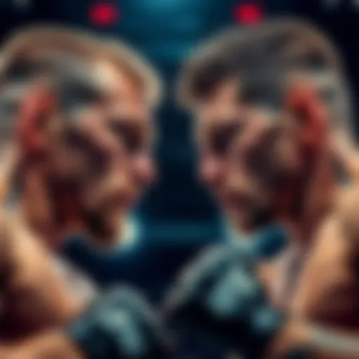 Mateusz Gamrot and Q. Salkilld face off in a promotional image for their upcoming fight at UFC Fight Night in Las Vegas.