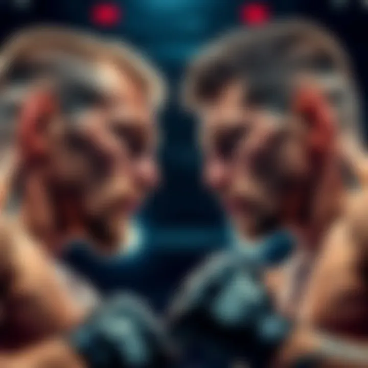 Mateusz Gamrot and Q. Salkilld face off in a promotional image for their upcoming fight at UFC Fight Night in Las Vegas.
