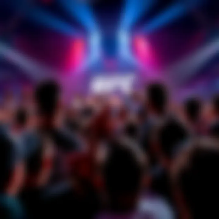 UFC London Fight Night Fans cheering in excitement for the UFC London event with fighters in the background