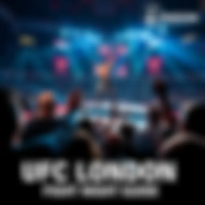 UFC London Fight Night Fans cheering at UFC London event with fighters in the background