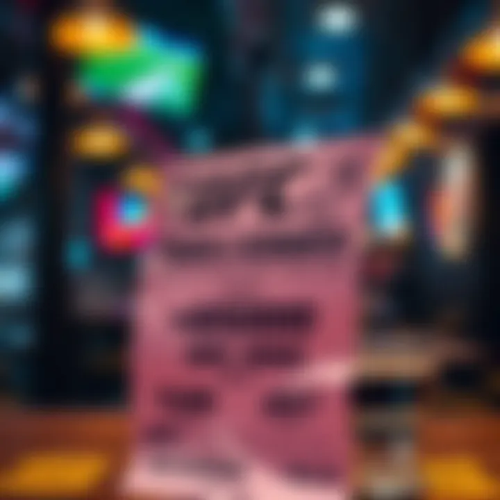 A close-up of a betting ticket showing a winning UFC parlay bet with high odds, set against a blurred background of a sports bar.