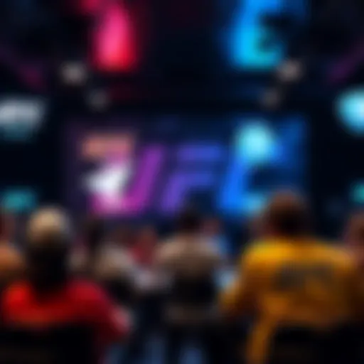 UFC Telegram Group Announcement A graphic featuring UFC logos and people discussing updates in a chat room setting