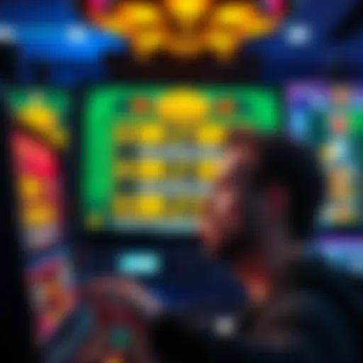 A worried player looking at a gaming screen showing low payout numbers at an online casino.