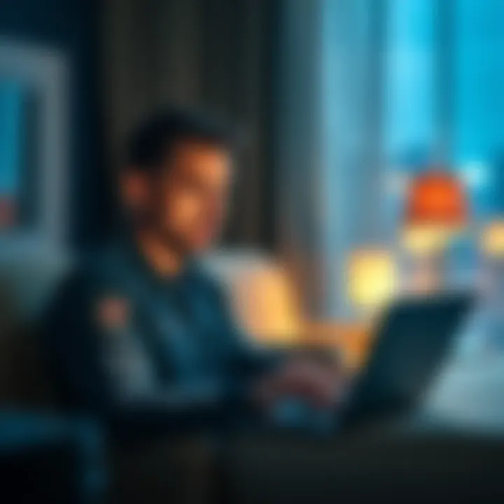 A UK player sitting in a hotel room in the Netherlands, looking frustrated while using a laptop to access GGPoker