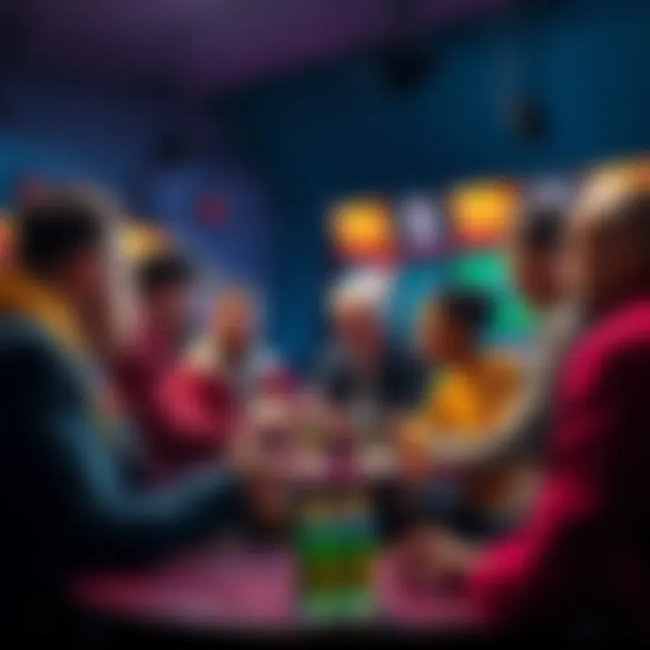 Group of people sharing betting picks and experiences in a lively discussion