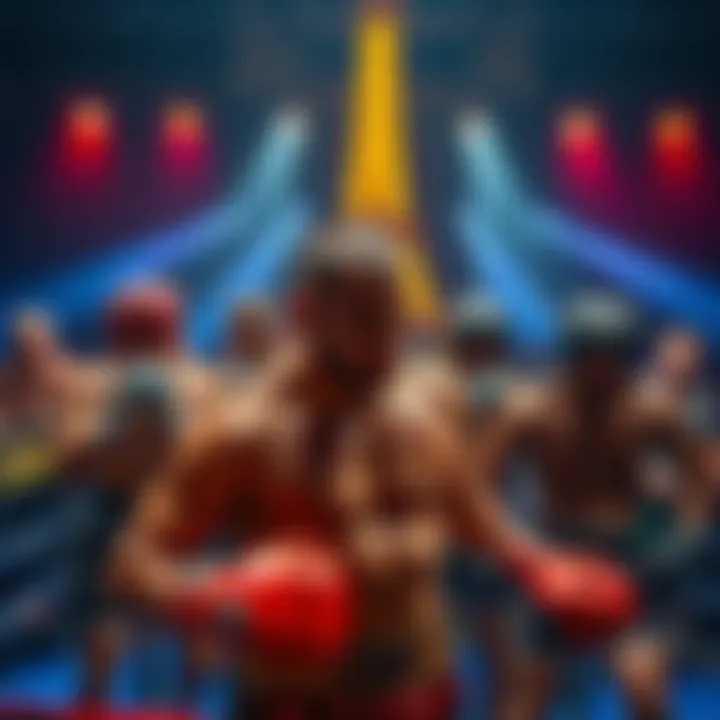 A group of fighters preparing for a match on the Paris fight card, showcasing their determination and readiness to compete.