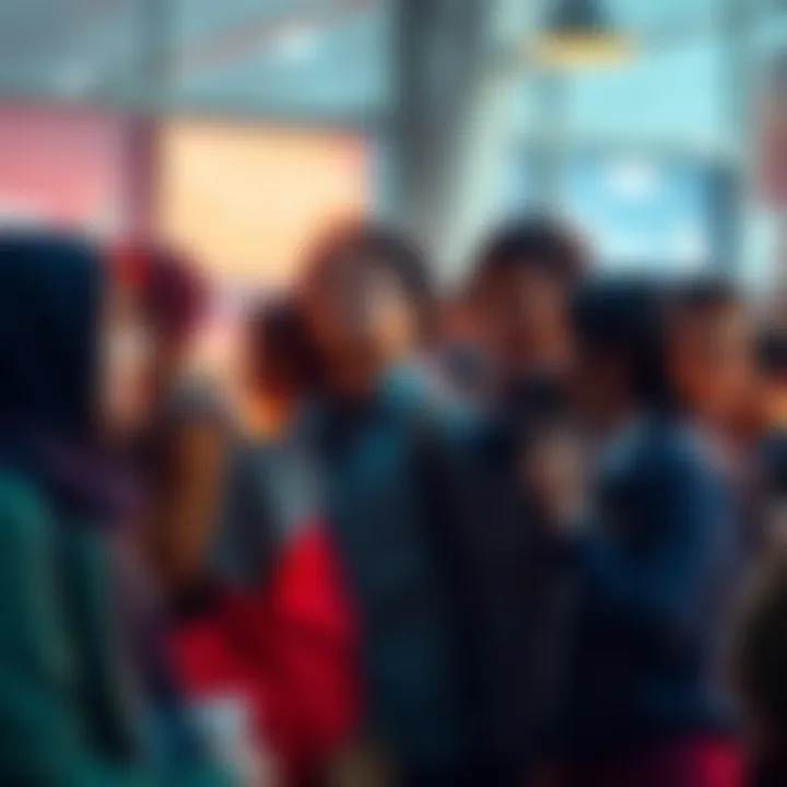 A group of people engaging in various activities on a day without a name, showing diverse emotions and routines