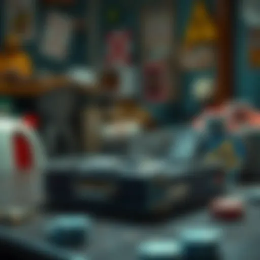 A brand new poker set still in its box, found at a garage sale for $2.50, sitting on a table.