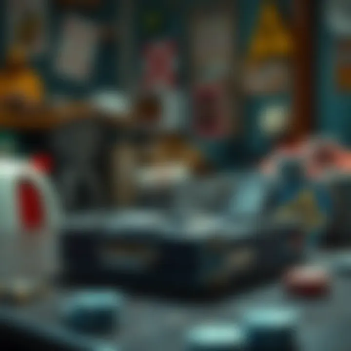 A brand new poker set still in its box, found at a garage sale for $2.50, sitting on a table.