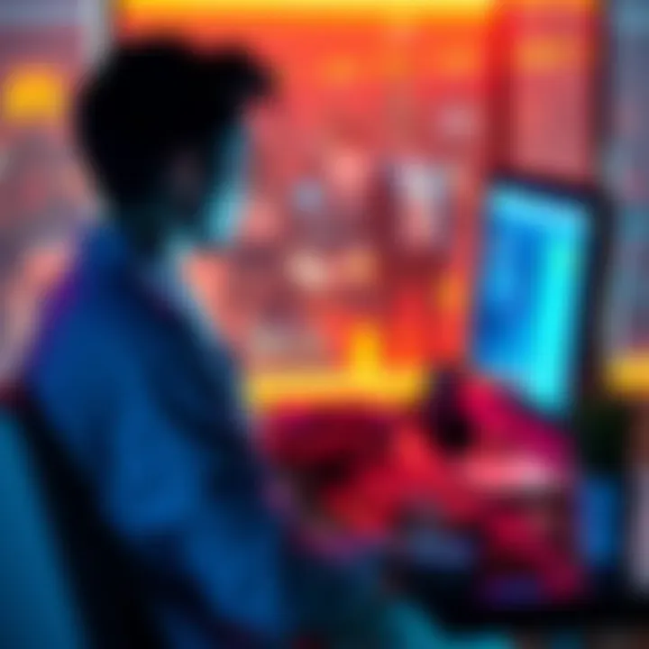 A person sitting at a computer updating their personal information on a website.