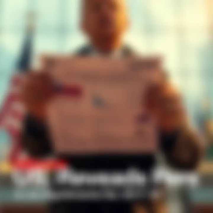 US Government Announcement A person holding a paper with key updates from the US government, suggesting new developments are coming soon.