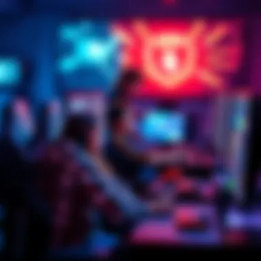 Players from the USA sitting at computers and using mobile devices for online gaming, showcasing various gaming applications and websites.