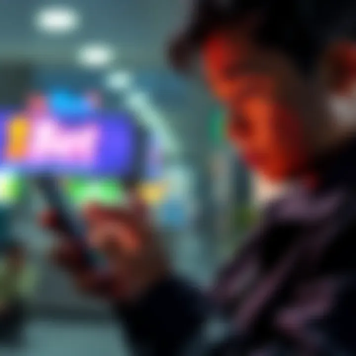 A person looking at their phone, checking the status of their 1xBet withdrawal, with a concerned expression.