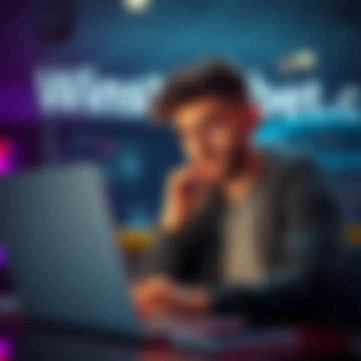 User questioning Winstreaksbet.com Person looking concerned while checking Winstreaksbet.com on a laptop, contemplating a Bitcoin deposit