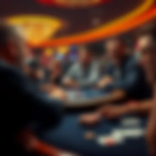 Players at Utopia Casino reacting to an unbelievable poker hand with shocked expressions.