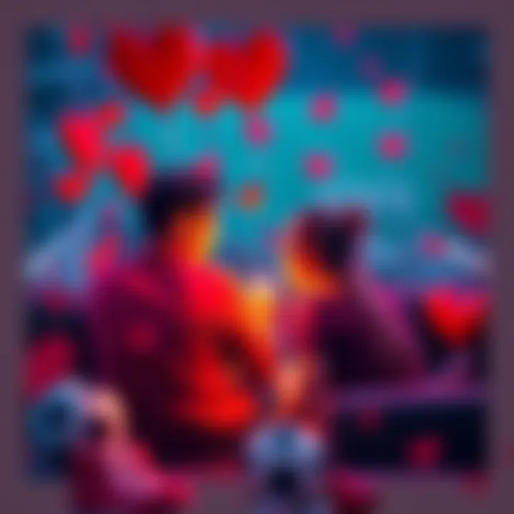 A couple enjoys a romantic Valentine’s Day while watching Serie A soccer matches, surrounded by heart decorations and team memorabilia.