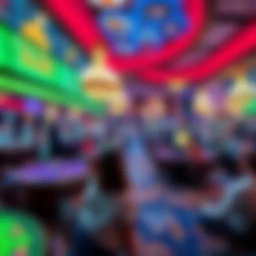 People enjoying gaming at various tables in a vibrant Las Vegas casino setting