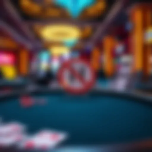 Blackjack table with a sign indicating restrictions at Viejas Casino, while other tables are open for play.