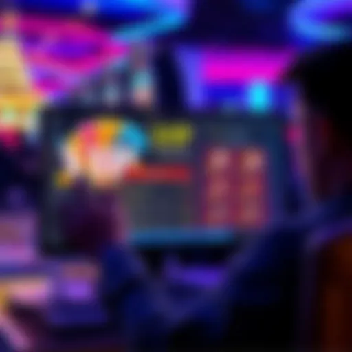 A person looking at a computer screen displaying online casino rewards and VIP program details