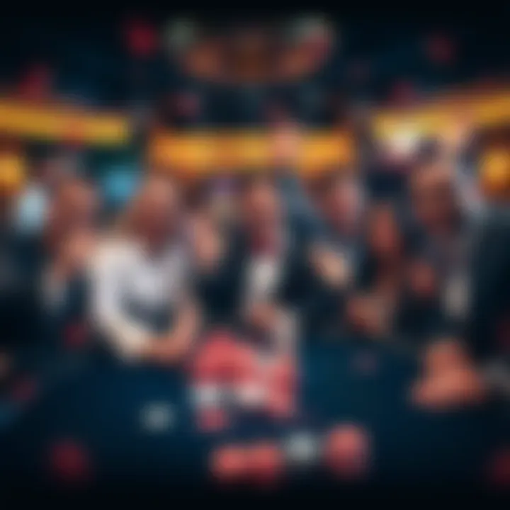 A group of happy players celebrating a $255 win at a VIP Blackjack table with cards and chips in front of them