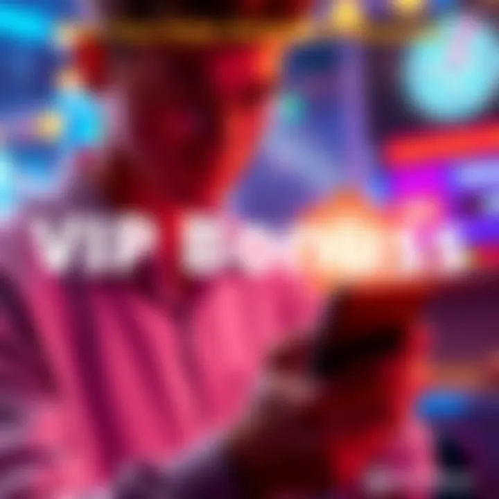 A person checking their VIP bonus status on a digital device, showing a progress bar at 73% completion.