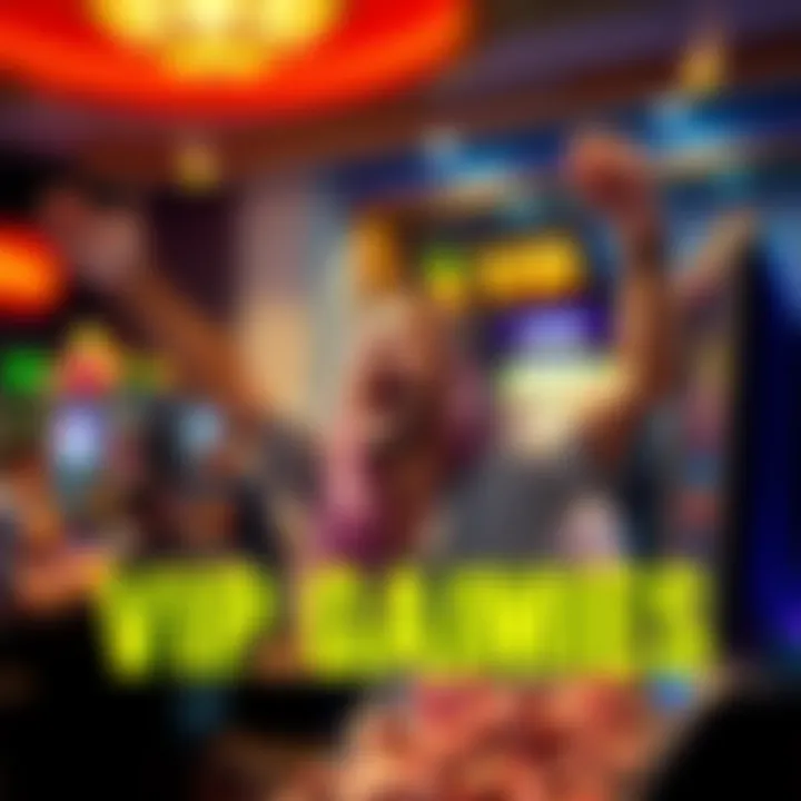 VIP Gaming Bonuses A graphic showing a VIP member celebrating with bonus coins and rewards in a gaming setting.