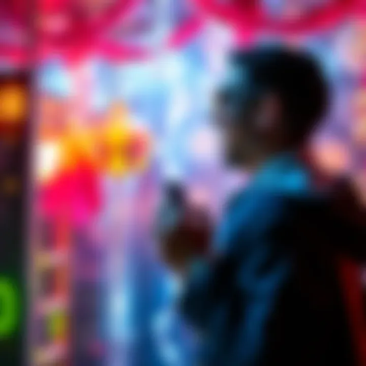 A person enjoying exclusive perks from a VIP ladder access system, showcasing a festive atmosphere with rewards and celebrations.