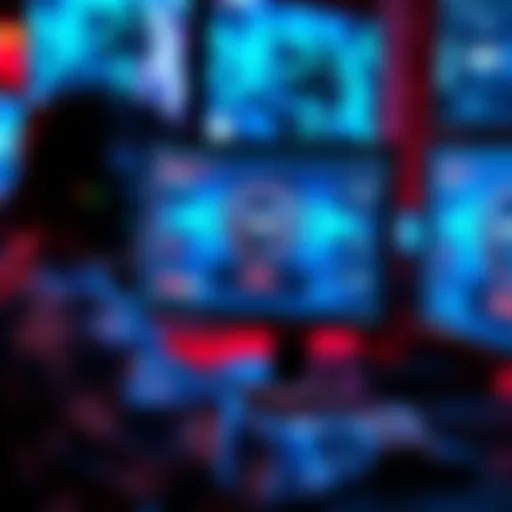 A gamer using a computer with a VPN interface on the screen, highlighting online security for gaming in New York.