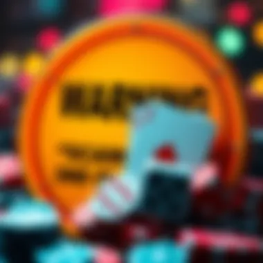 A caution sign with gambling icons like cards and dice, representing scams in online gambling